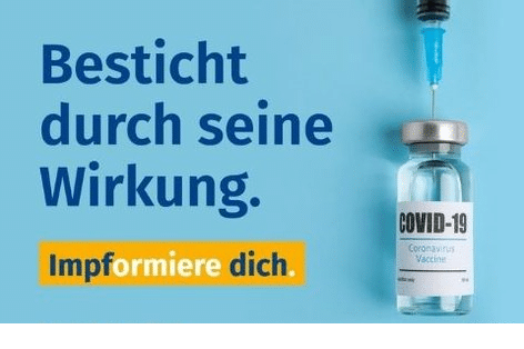 Eine von der UVA produzierte Impfkampagne