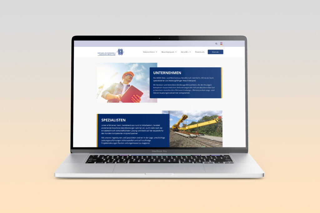 Die neue Internetseite für MGW Gleis- und Weichenbau